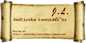 Jedlicska Leonidász névjegykártya